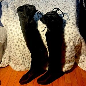 Size 9 Shoe Dept. Gorgeous Faux Velvet Over the Knee Boots